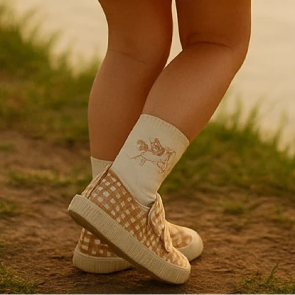 Grech & Co PLAY SHOES | RECYCLED MESH - SIENNA GINGHAM Size 23 / 7 (Toddler)